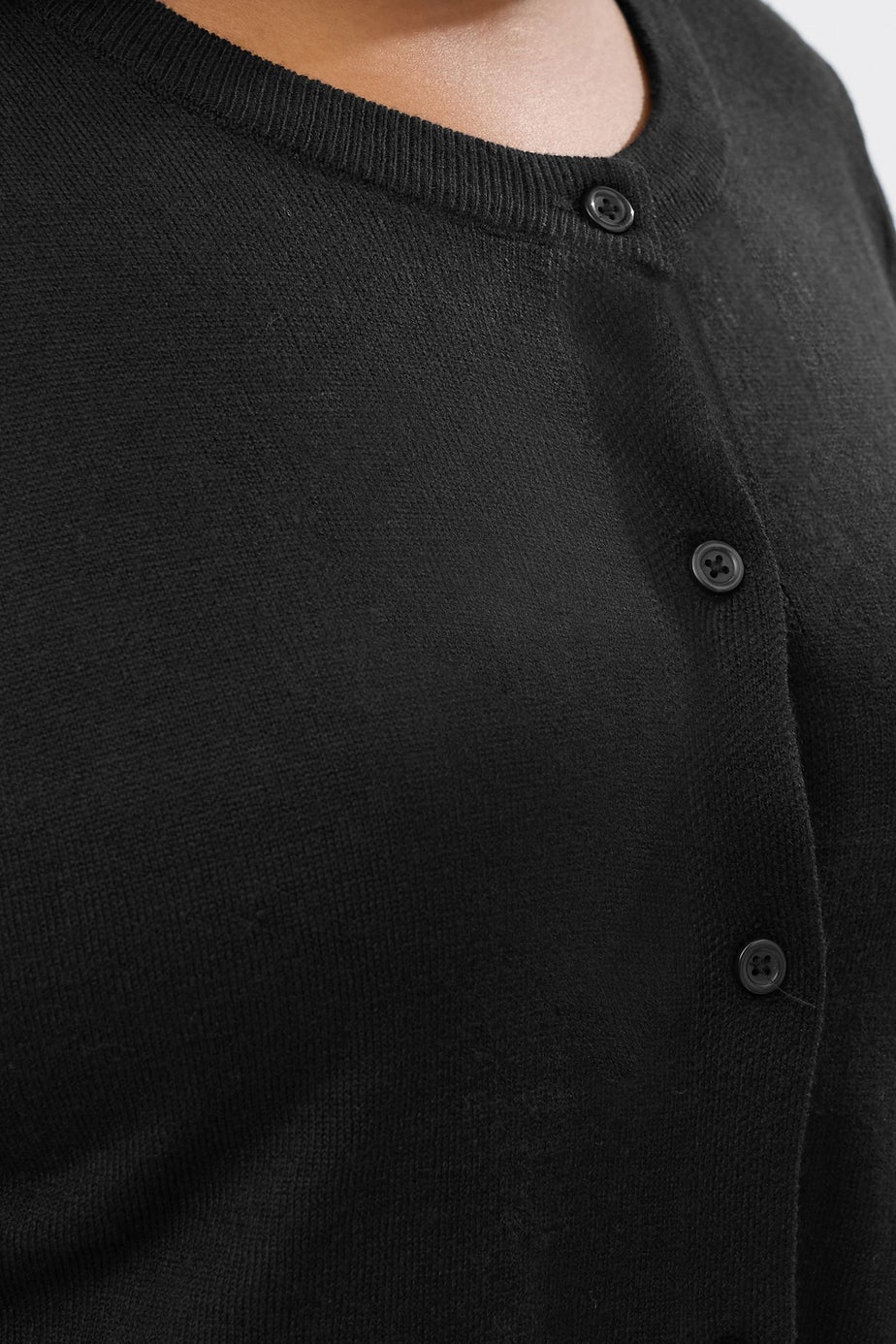 Yours Curve Black Button Through Cardigan