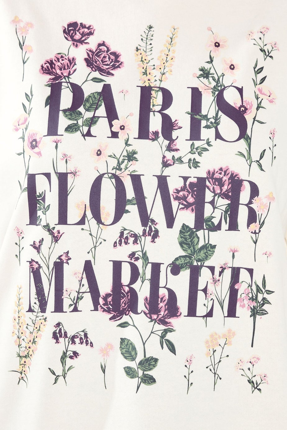 Yours Curve White 'Paris Flower Market' Floral Sweatshirt