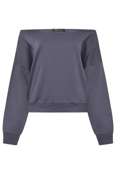 Yours Curve Grey Off Shoulder Sweatshirt