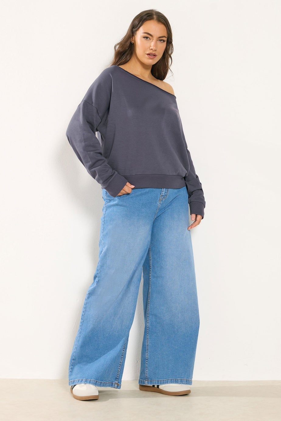 Yours Curve Grey Off Shoulder Sweatshirt