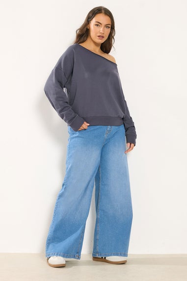 Yours Curve Grey Off Shoulder Sweatshirt