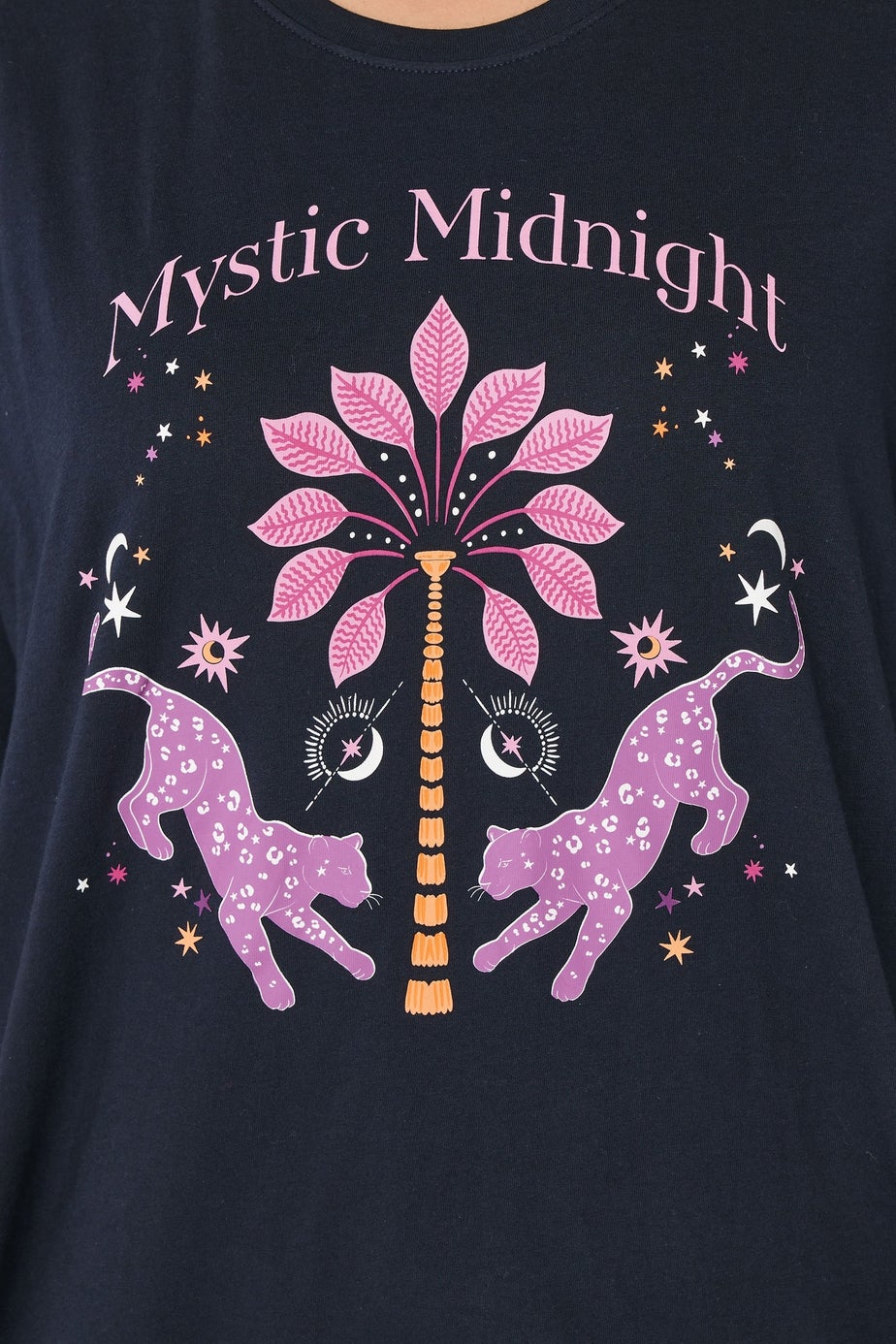 Yours Curve Navy Blue 'Mystic Midnight' Cuffed Pyjama Set