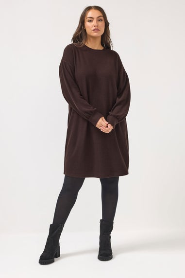Yours Curve Chocolate Brown Sweatshirt Dress
