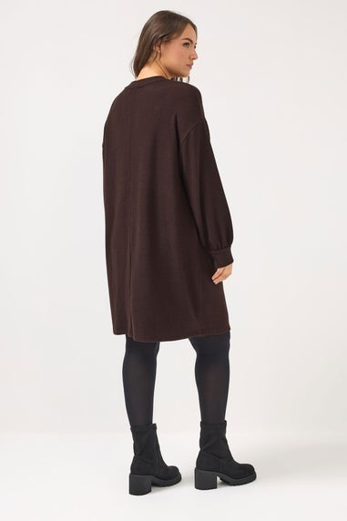 Yours Curve Chocolate Brown Sweatshirt Dress