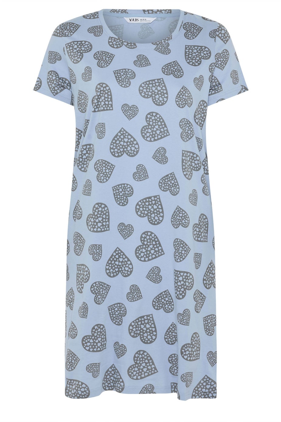 Yours Curve Light Blue Heart Nightdress