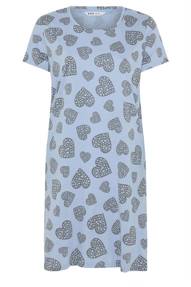 Yours Curve Light Blue Heart Nightdress