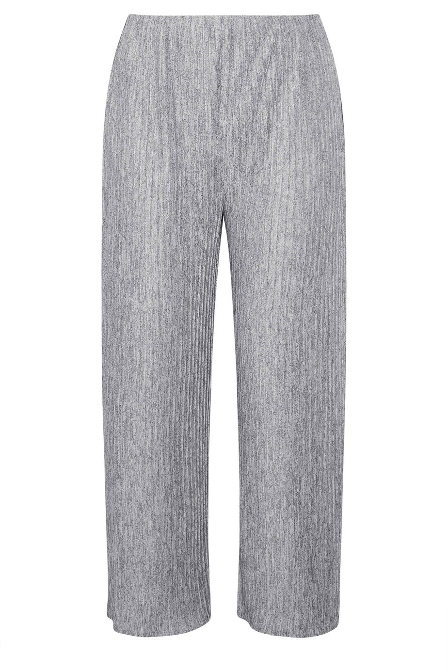 Yours Limited Curve Grey Plisse Wide Leg Trousers