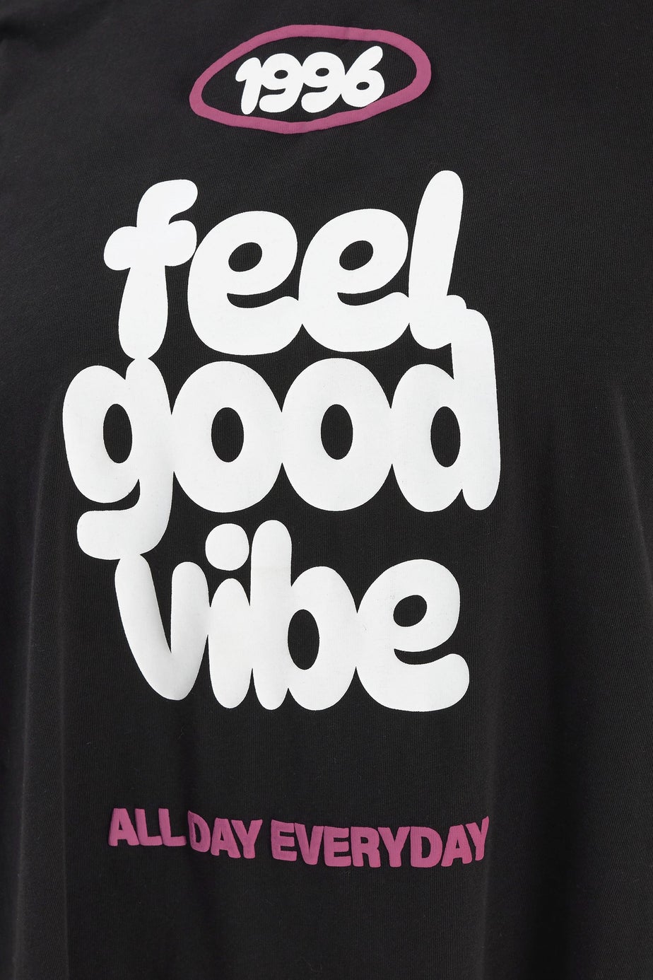 Yours Active Curve Black 'Feel Good Vibe' T-Shirt
