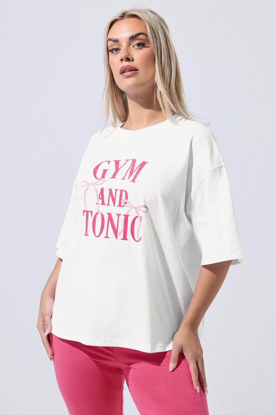 Yours Gym & Tonic White Graphic Boxy T-Shirt