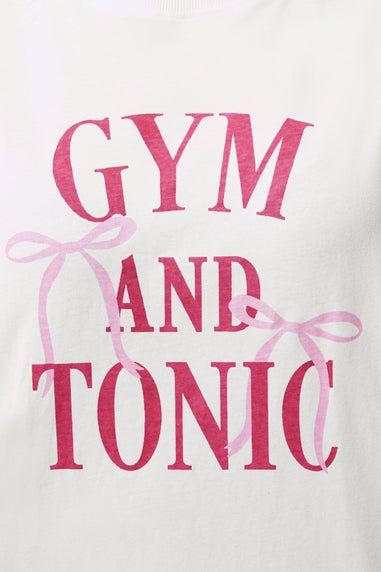 Yours Gym & Tonic White Graphic Boxy T-Shirt