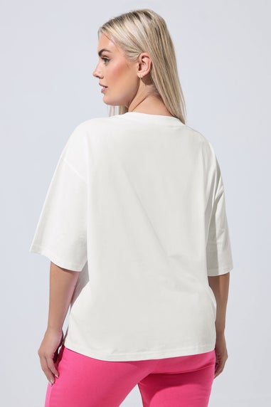 Yours Gym & Tonic White Graphic Boxy T-Shirt