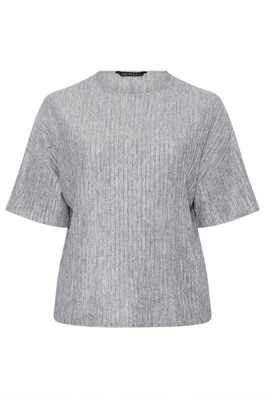 Yours Limited Curve Grey Plisse Top