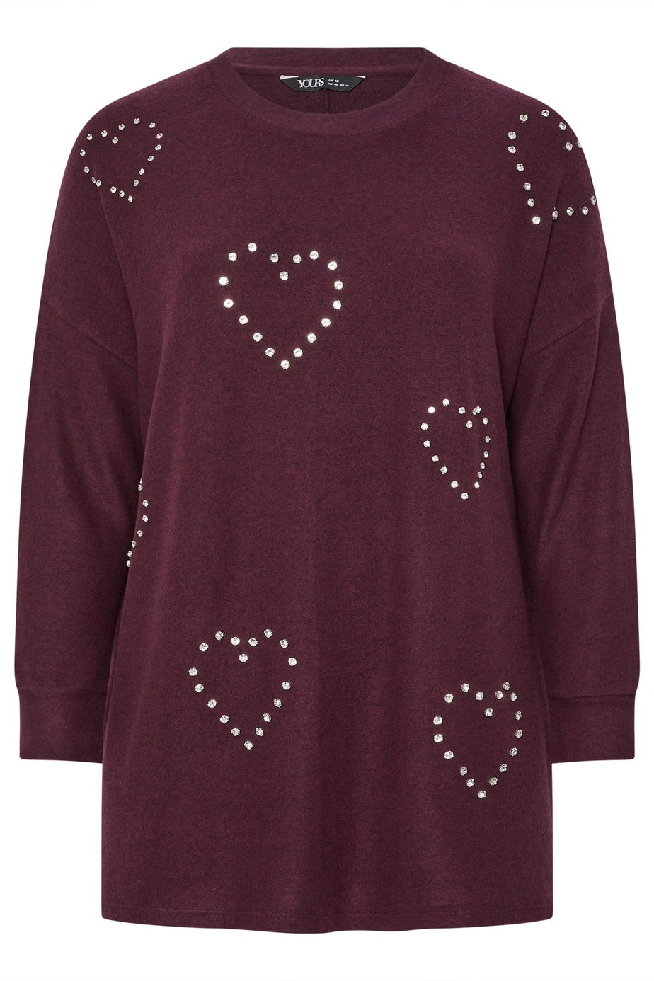 Yours Curve Purple Diamante Soft Touch Jumper
