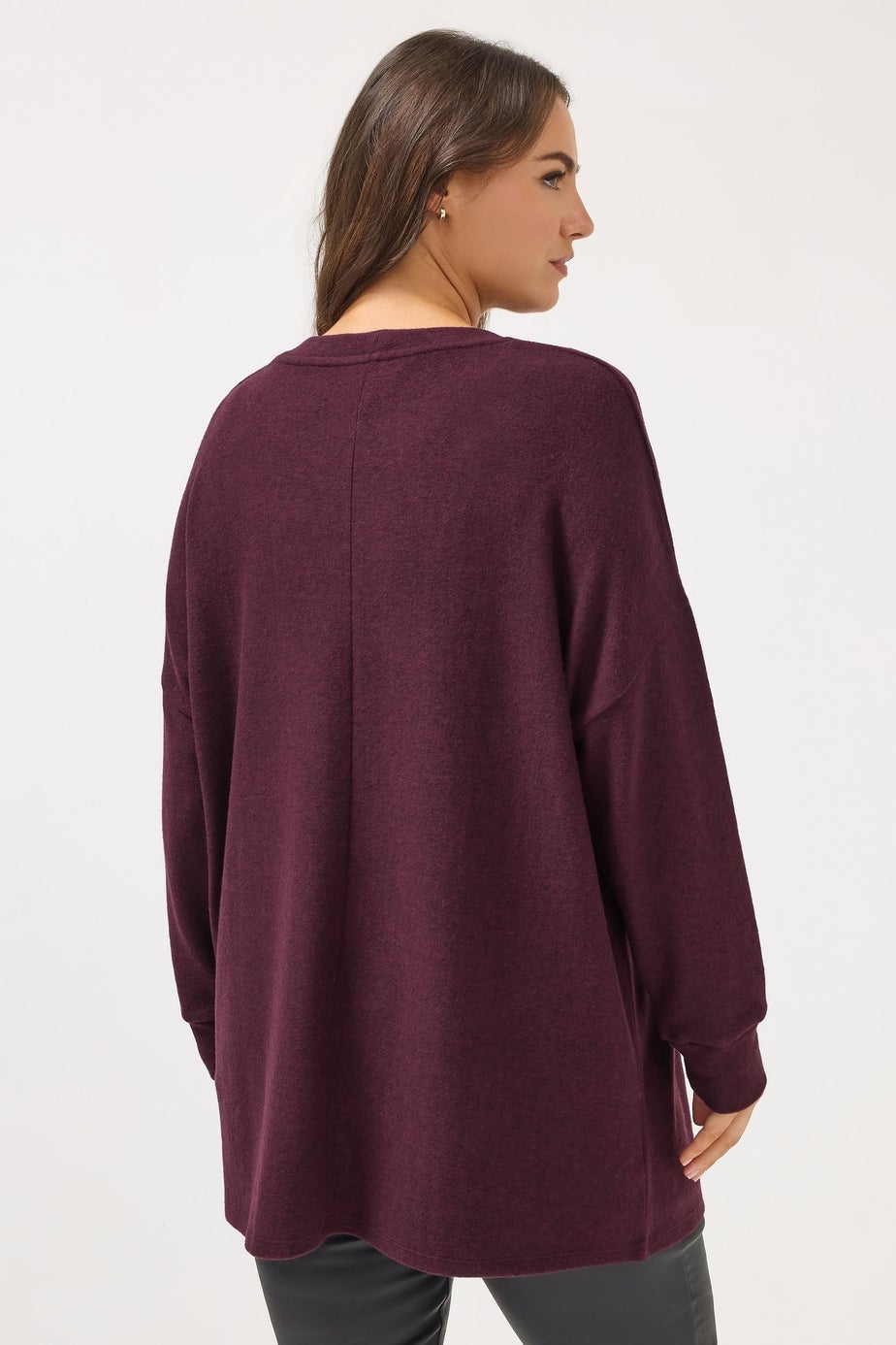 Yours Curve Purple Diamante Soft Touch Jumper
