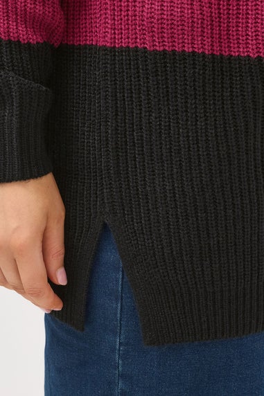 Yours Curve Red Colourblock Jumper