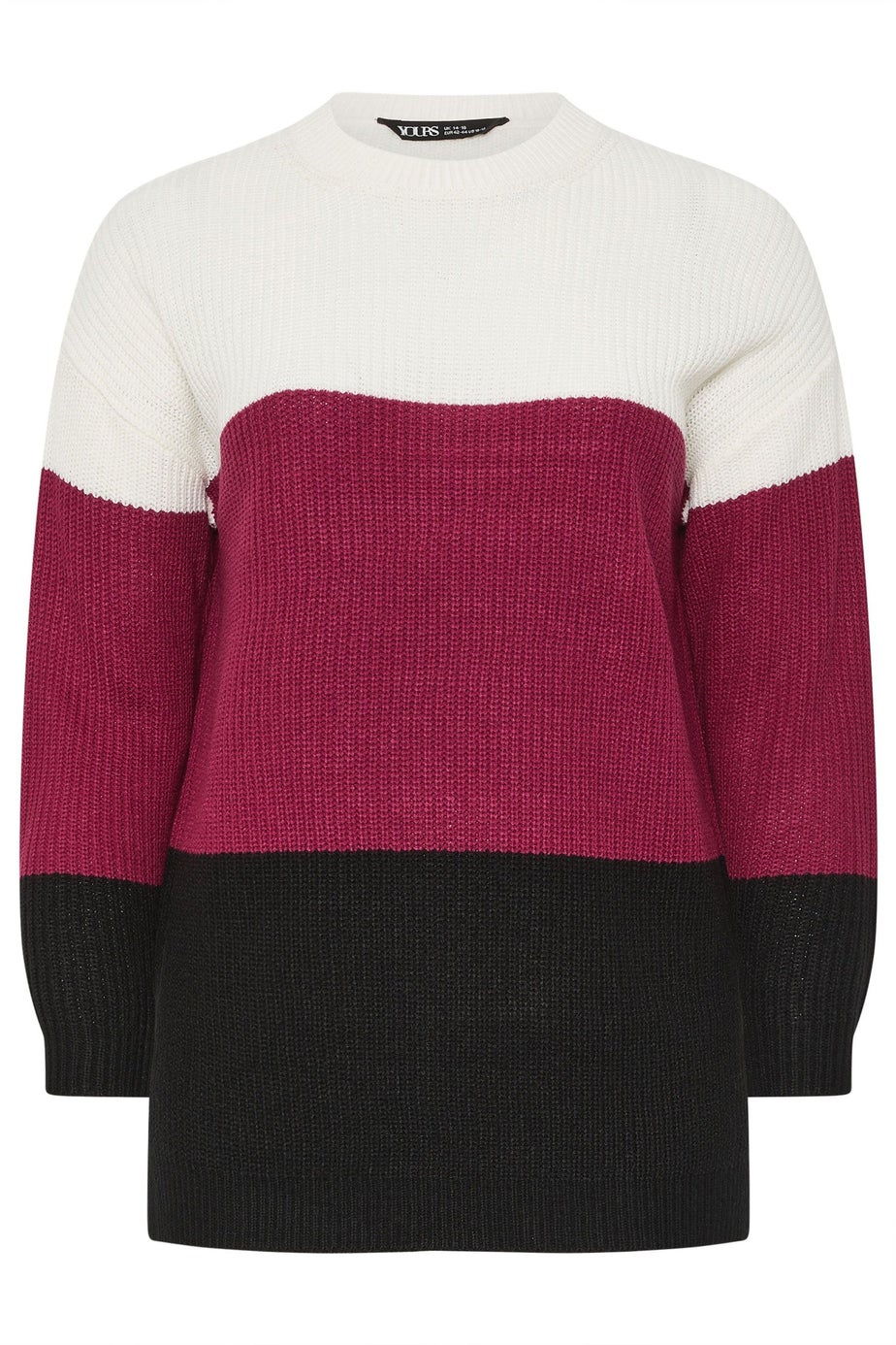 Yours Curve Red Colourblock Jumper
