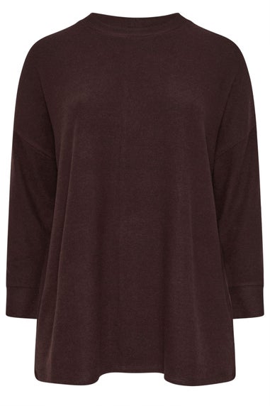 Yours Curve Chocolate Brown Soft Touch Jumper