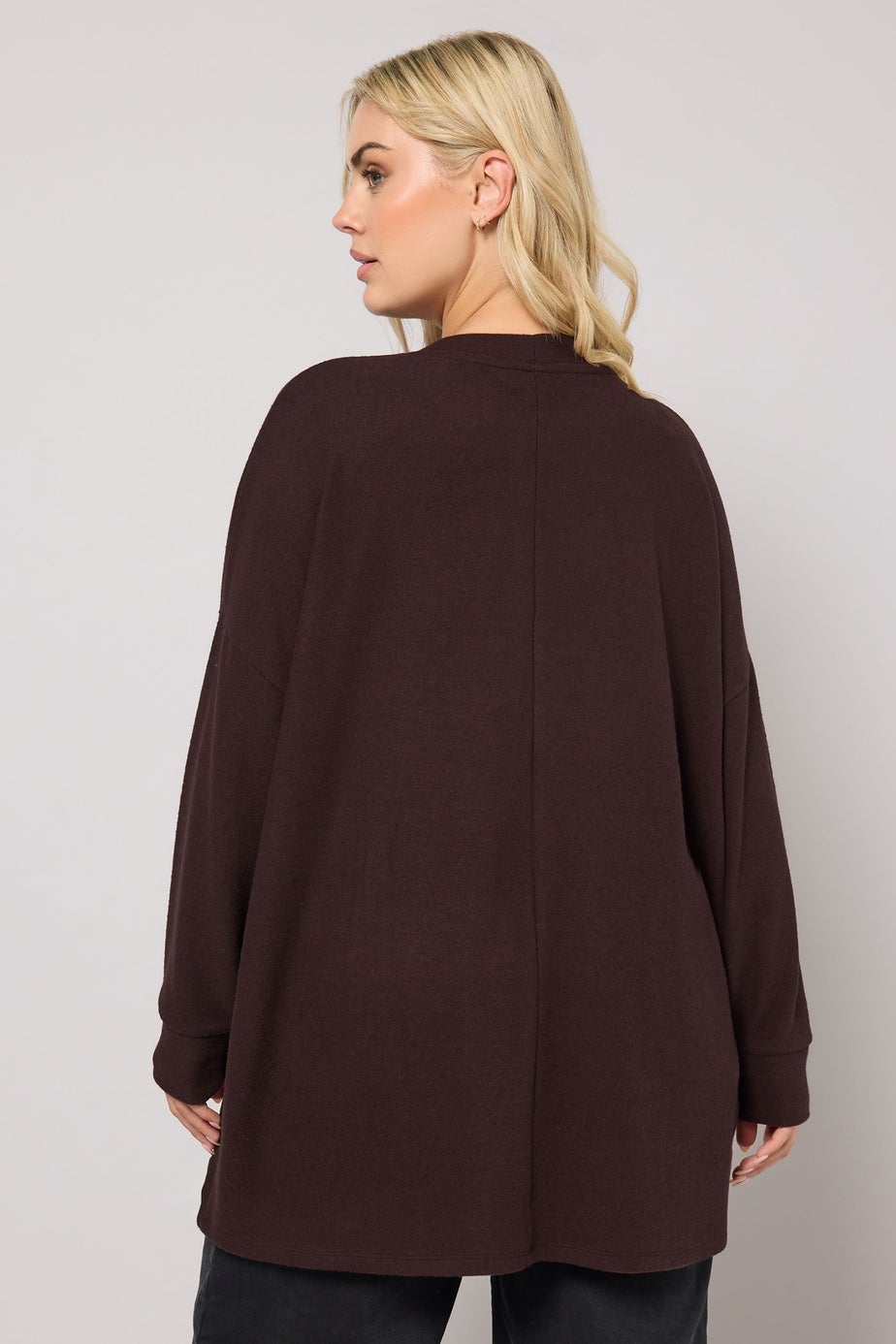 Yours Curve Chocolate Brown Soft Touch Jumper