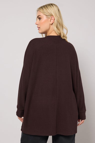Yours Curve Chocolate Brown Soft Touch Jumper