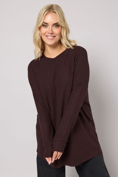 Yours Curve Chocolate Brown Soft Touch Jumper