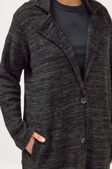 Yours Luxury Curve Black Button Through Jacket