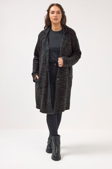 Yours Luxury Curve Black Button Through Jacket