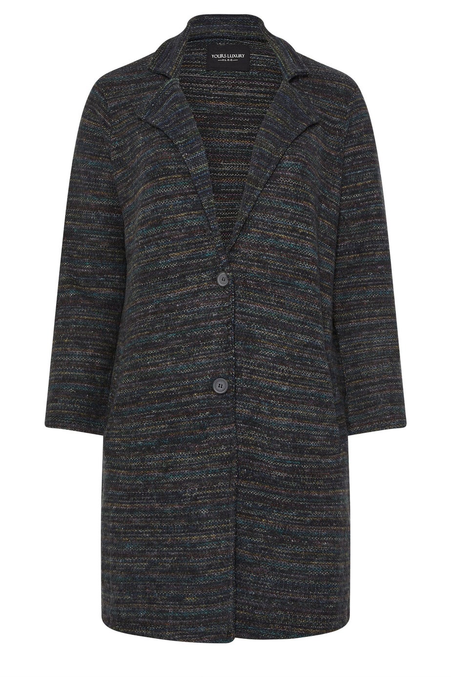 Yours Luxury Curve Black Button Through Jacket