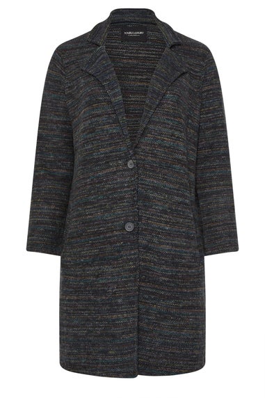 Yours Luxury Curve Black Button Through Jacket