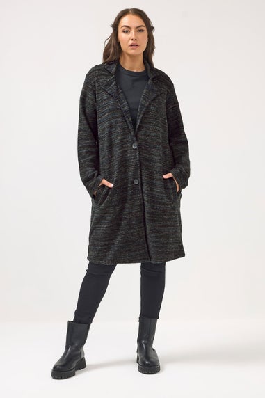 Yours Luxury Curve Black Button Through Jacket