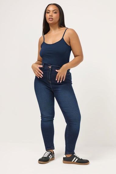 Yours 3 Pack Curve Black & Navy Blue Cami Tops