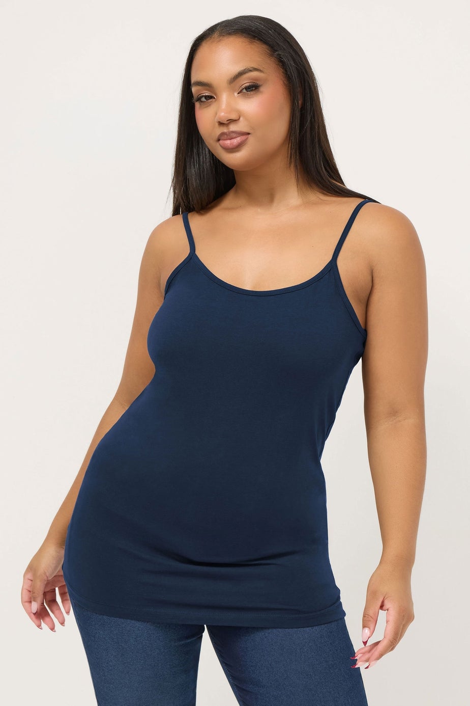 Yours 3 Pack Curve Black & Navy Blue Cami Tops