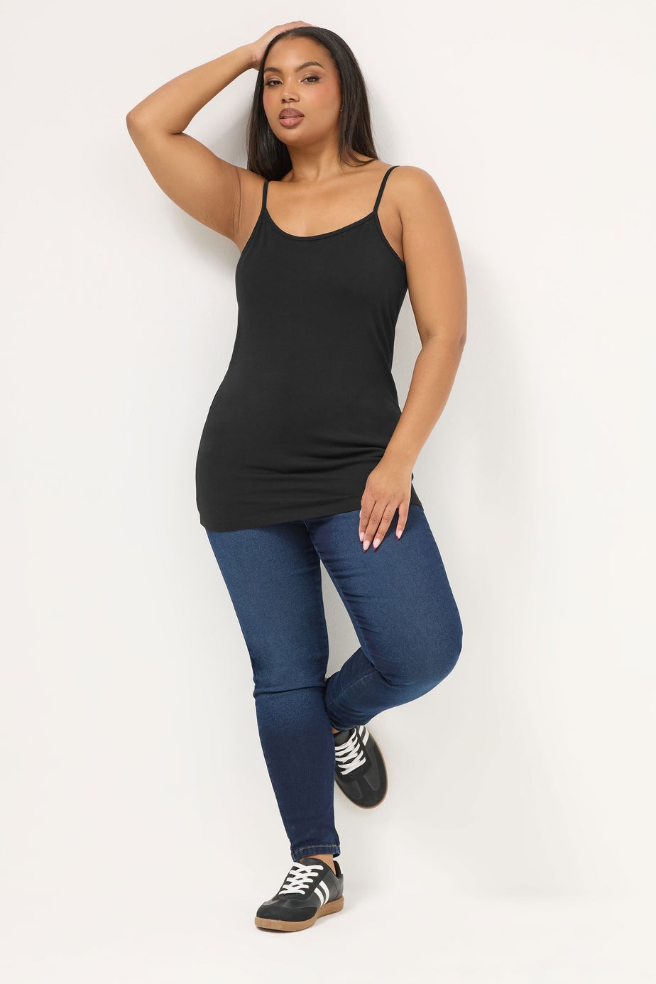 Yours 3 Pack Curve Black & Navy Blue Cami Tops