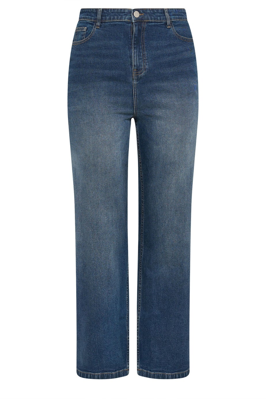 Yours Curve Indigo Blue Faded Wide Leg Jeans