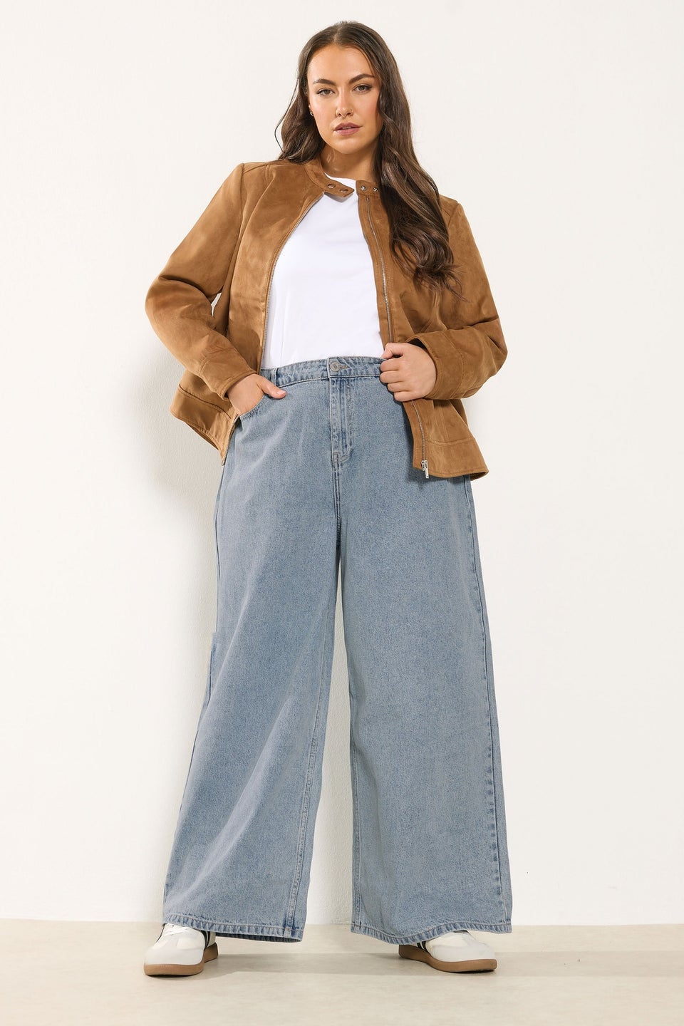 Yours Curve Blue Palazzo Leg Jeans