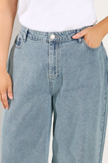 Yours Curve Blue Palazzo Leg Jeans