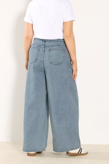 Yours Curve Blue Palazzo Leg Jeans