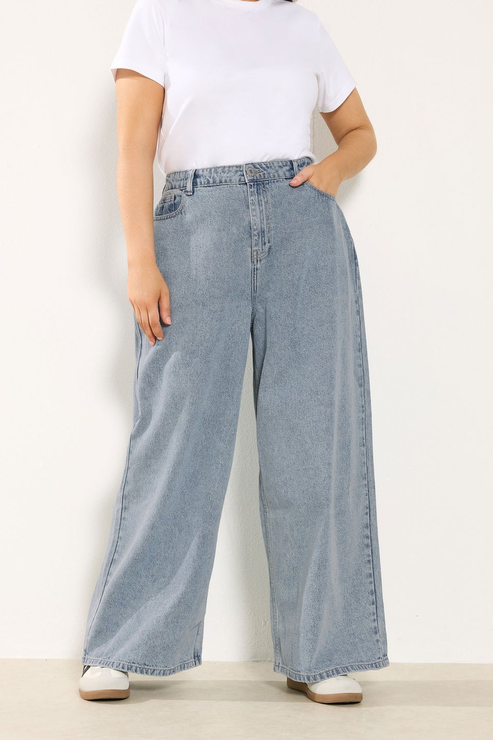 Yours Curve Blue Palazzo Leg Jeans