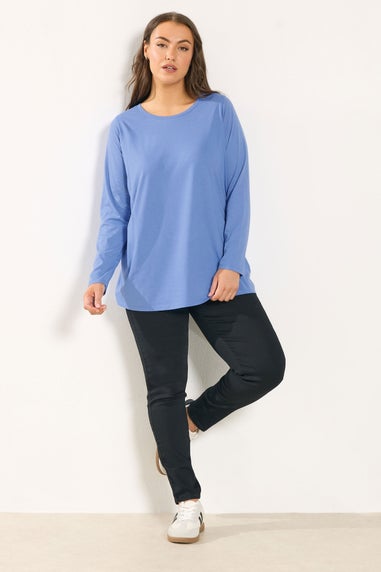 Yours 3 Pack Curve Green & Blue Long Sleeve T-Shirts