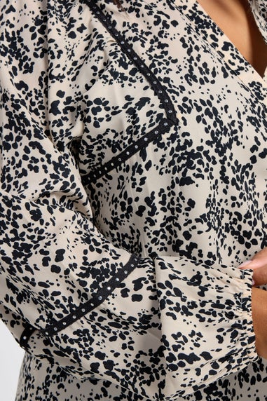 Yours Curve Cream Spot Stud Detail Blouse