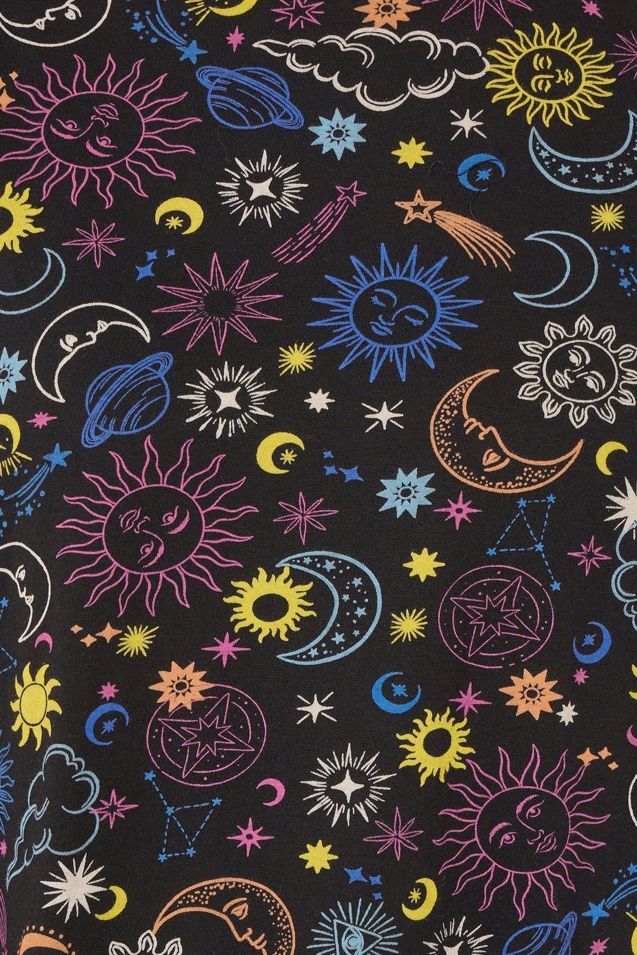 Yours Curve Black Celestial Long Sleeve Nightdress