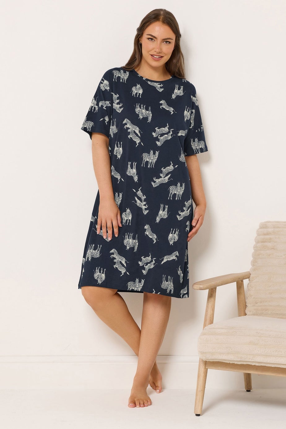 Yours 2 Pack Curve Blue 'Wild Thing' Sleep Tee Nightdresses