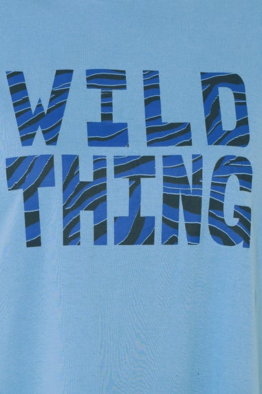 Yours 2 Pack Curve Blue 'Wild Thing' Sleep Tee Nightdresses