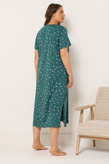 Yours Curve 2 Pack Black 'Winter Cuddles' Midaxi Nightdresses