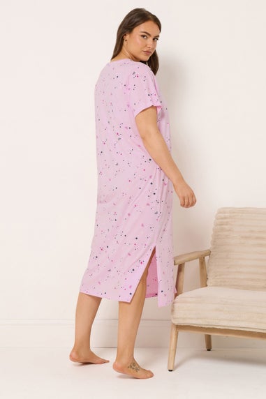 Yours 2 Pack Curve Navy Blue 'Ciao Bella' Midaxi Nightdresses