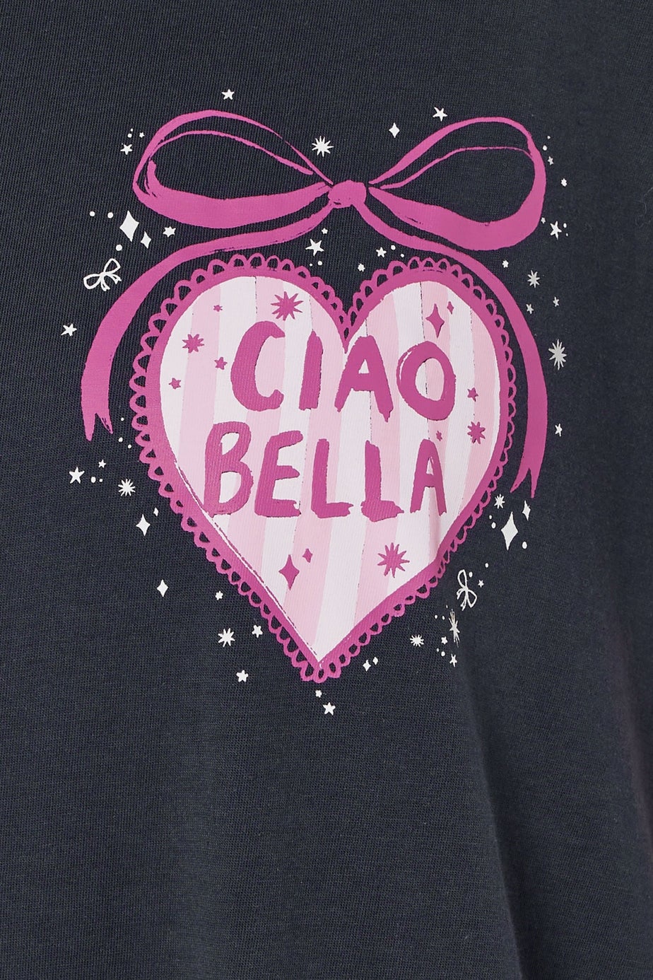 Yours 2 Pack Curve Navy Blue 'Ciao Bella' Midaxi Nightdresses