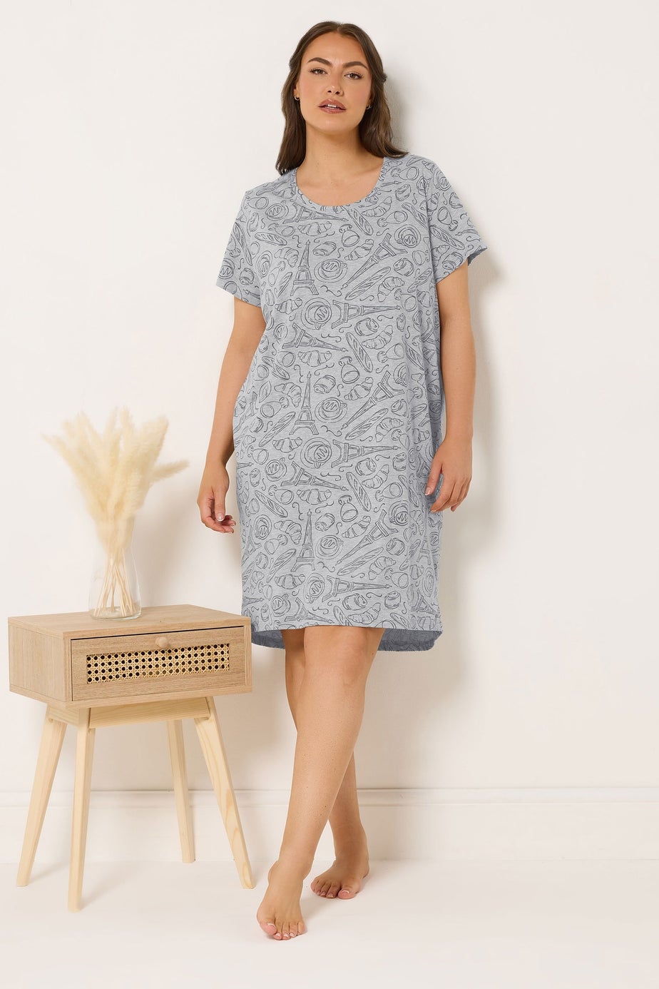 Yours Curve 2 Pack Green Paris Scene Nightdresses