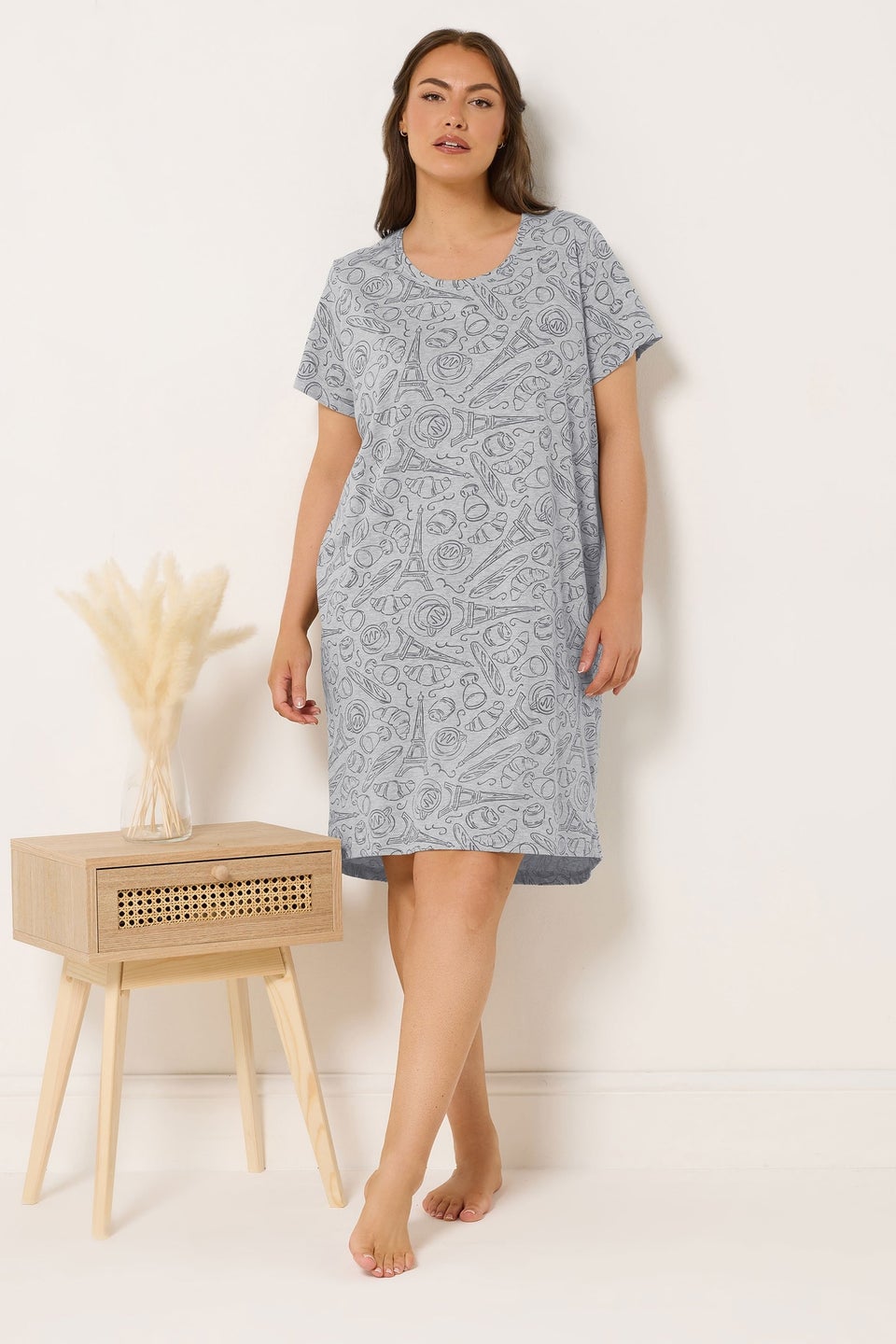 Yours Curve 2 Pack Green Paris Scene Nightdresses