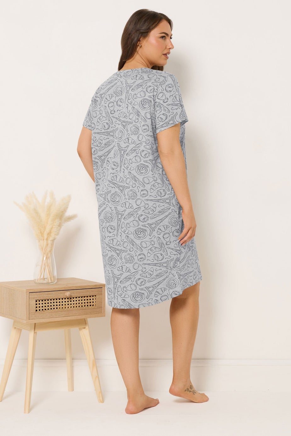 Yours Curve 2 Pack Green Paris Scene Nightdresses