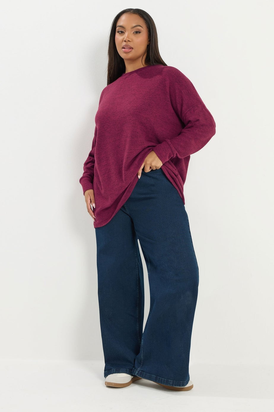 Yours Curve Dark Pink Soft Touch Jumper