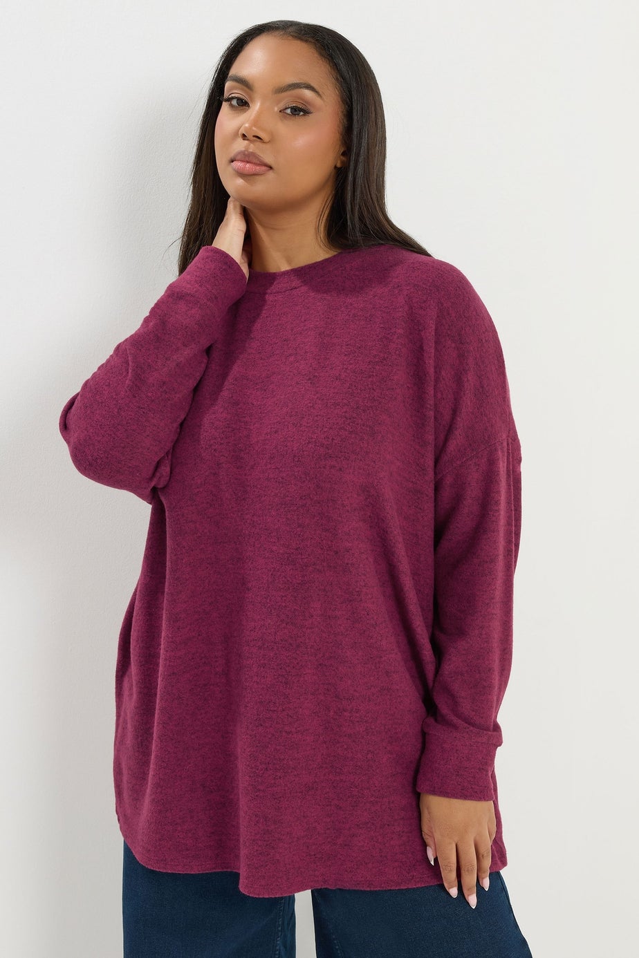 Yours Curve Dark Pink Soft Touch Jumper